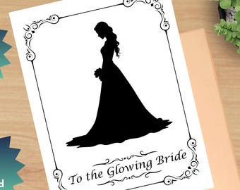 Printable Wedding Bridal Shower Greeting Card, Card for Anyone, Sentimental, Foldable Card, Balloons Party, 8.5x11 Folds to Size 4.25 x 5.5