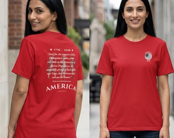 Camiseta del 250 aniversario de Estados Unidos / Camiseta con cita de la Declaración Patriótica