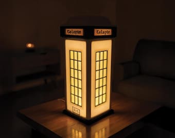 Irlandzka lampa Telefón Box – ręcznie wykonana dekoracja wnętrz w stylu vintage irlandzka