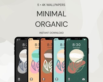 Boho Abstract Phone Wallpaper: Earthy Tones, Set of 5 (Digital Download)