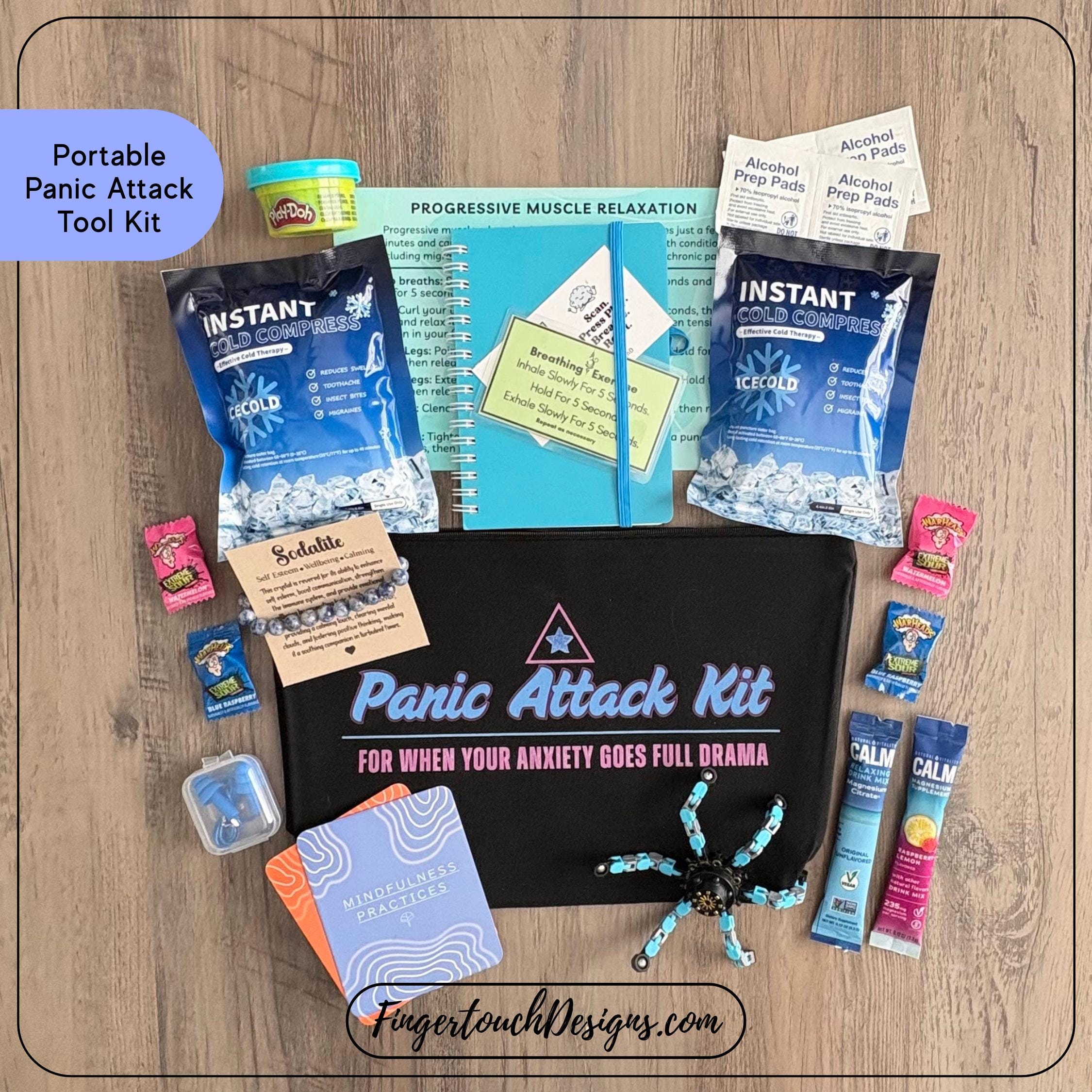 Portable Panic Attack Kit | Anxiety Relief Bag | Grounding Tools - Etsy