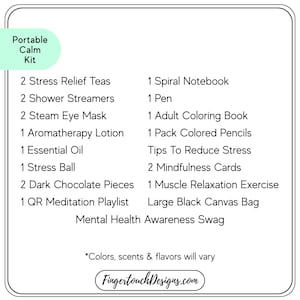 Portable Calm Kit | Stress Relief Self Care Bag | Relaxation Gift - Etsy