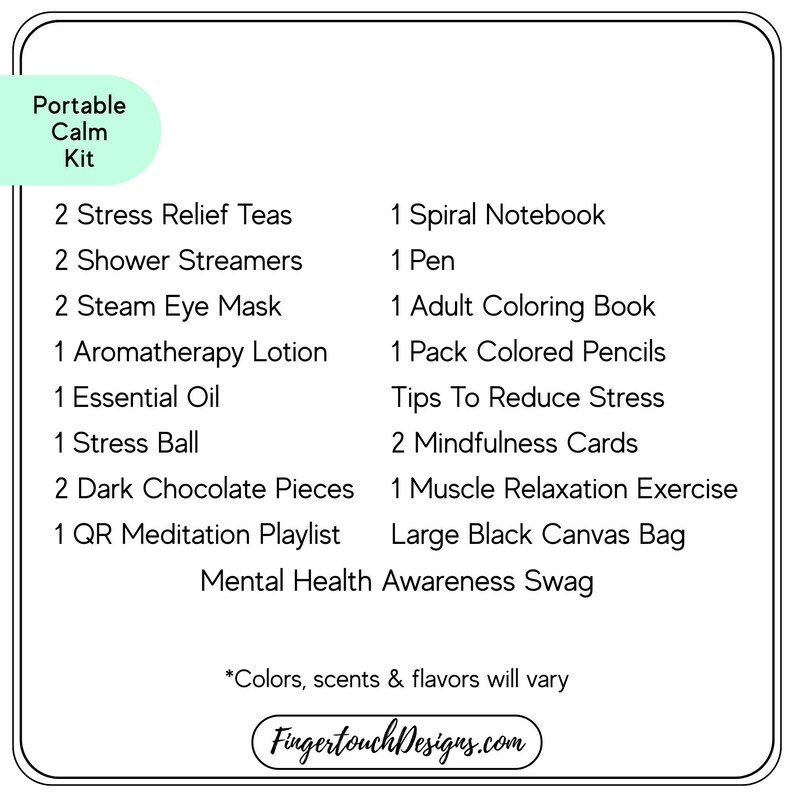 Portable Calm Kit | Stress Relief Self Care Bag | Relaxation Gift - Etsy