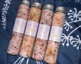 Botanical Bath Salt Soak | Herbal Floral Relaxation | Two Scents Available | 3.8 oz.