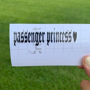 Passenger Princess Car Decal | Car Mirror Decal |  Gift For Boyfriend/Girlfriend | Couple Car Accessories| Passenger Princess Bumper Sticker
