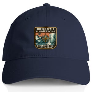 Ice Wall Explorer's Club Snapback Bio-Washed Dad Hat: Flat Earth Tartaria Cap