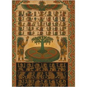 Maya Cosmology Tapestry | Codex World Tree Wall Art | Etherfolk image 1