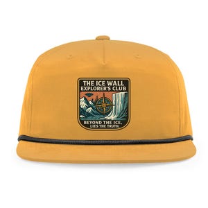 Ice Wall Explorer's Club-hoed – Flat Earth Dome Patch Cap – Tartaria Lost Lands Snapback – Beyond The Ice Wall, Lies The Truth
