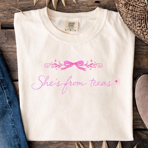 She’s From Texas Png , Floral Script Tee | Cute Girly Summer Fashion