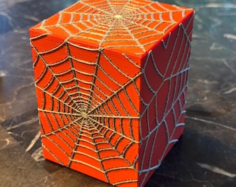 Spider Web Deck Box – Embossed 3D Printed MTG Commander Case – Fits 100+ Sleeved Cards
