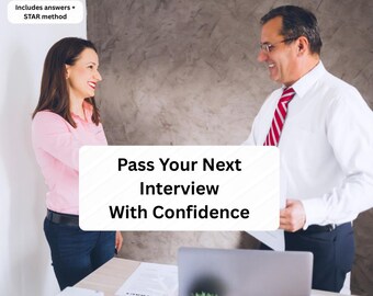 Interview Cheat Sheet PDF | Job Interview Prep Guide | STAR Method Examples | Behavioral Interview Answers | Instant Download