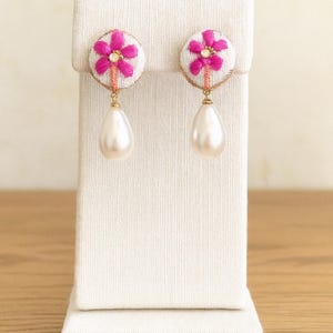 Handmade Fabric Button Earrings: Boho Ethnic Statement Jewelry