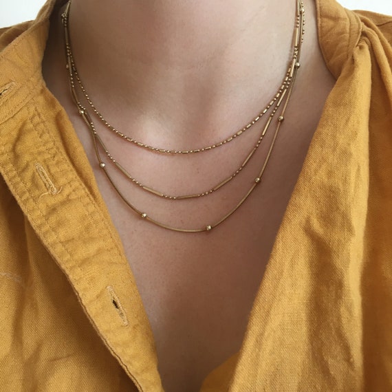 Vintage 90's Layering Necklace | Satellite Chain |