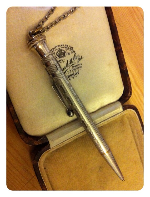 Items similar to Vintage mechanical pencil charm necklace on Etsy