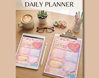 Planificador diario imprimible y paquete digital para iPad / Cuidado personal / Descarga instantánea