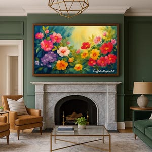 Colorful Floral TV Art for Samsung Frame TV: Botanical Display (Digital Download)