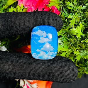 Attractive Beautiful Plume Agate Doublet Cabochon Gemstone Rare Quality For Making Jewelry Shape Cushion 22X27X9MM 45.00 Carat