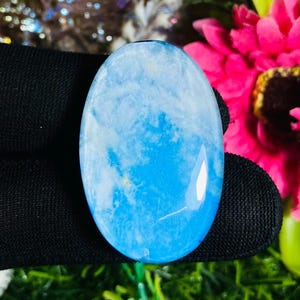 Plume Agate Doublet Cabochon: Oval Gemstone, 75 Carat (25X39X8MM)