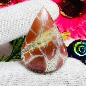Pear Jasper Cabochon: 59 Carat Gemstone for Jewelry Making (29X41X6MM)