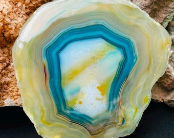 Botswana Agate Slice Gemstone Cabochon for Jewelry Making 71X69X6MM 236.85  CT