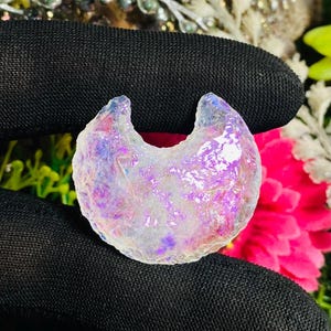 29X33X8MM Aura Crystal Moon Coated Crystal Gemstone Carved Cabochon Amazing Quality For Making Jewelry Shape Moon 45.00 Carat
