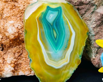 Dyed Agate Slice Gemstone Cabochon for Jewelry Making (86X55X5MM)