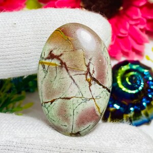 Natural Jasper Cabochon: Oval Gemstone for Jewelry Making (35x23x5mm, 35 Carat)