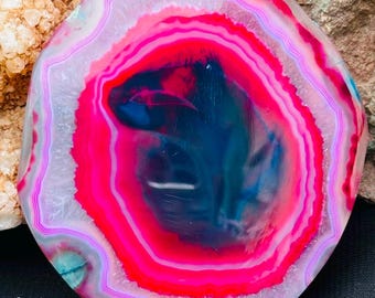 Banded Agate Slice Gemstone Cabochon for Jewelry Making (77X71X8MM)