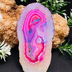 Plak agaat met strepen, cabochon natuurlijke edelsteen (100 x 53 x 6 mm 327,05 CT)