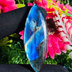 Labradorite Gemstone Cabochon: Marquise Cut, 55 Carat, 20x54x6mm
