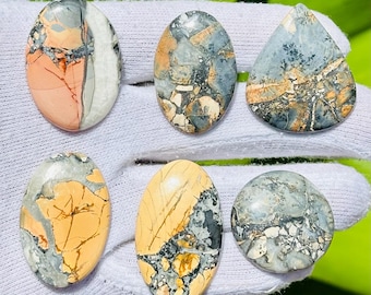 Maligano Jasper Gemstone Cabochons for Jewelry Making – Mix Shape Agate Stone