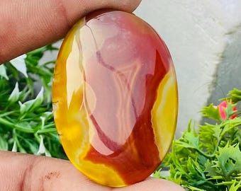 AAA Botswana Achat Cabochon, Oval Edelstein (47X35X6MM, 80,00 CT)