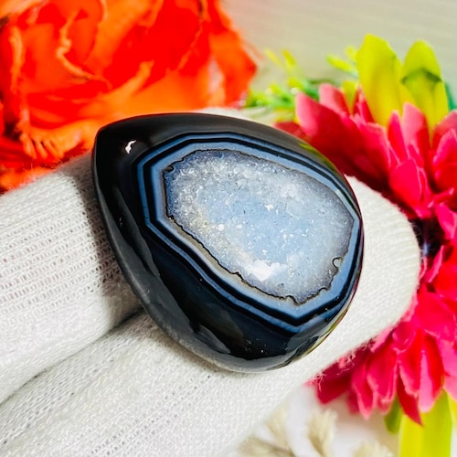 Sky Blue Plume Agate Doublet Cabochon: Oval (19X25X9MM, 35.00