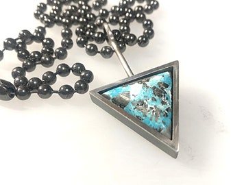 Sterling Silver, Hubei Turquoise Pendant