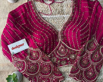 Beaded Heavy Work Full Sleeve Readymade Designer Blouse