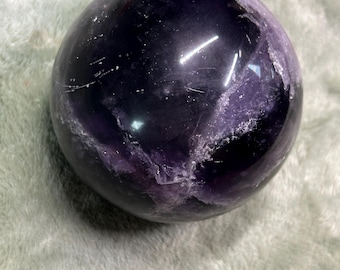 Polished Purple Fluorite Sphere | One-of-a-Kind Crystal Decor