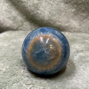 Dark Blue Banded Calcite Sphere