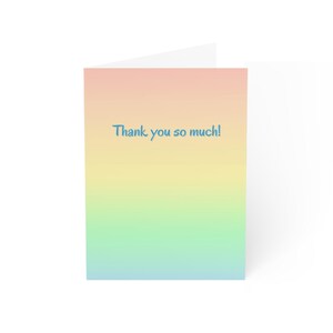 Card Set, Thank You Cards in Pastel Gradient Colors - Pack of 10, Blank Greeting Cards, Stationery Gift, Note Cards Set, Cute Note Cards