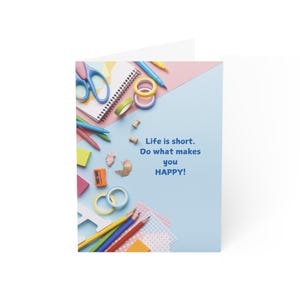Jeu de cartes de voeux colorées pour toutes les occasions, citations inspirantes, cartes d'anniversaire, mots de remerciement, fournitures de papeterie, travaux manuels