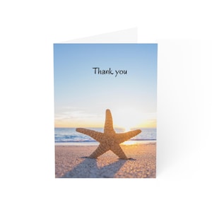 Tarjetas de agradecimiento inspiradas en la playa / Regalos costeros para cualquier ocasión, notas de agradecimiento, tarjetas personalizadas, ambiente veraniego, amantes de la playa