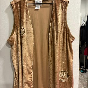 Lacy After Noon by Shell Kepler Pearl Velvet Festival Duster Vest 3X