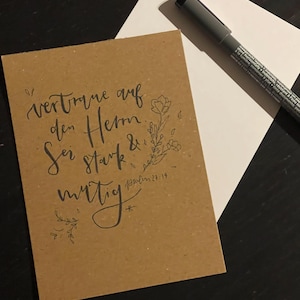 Gift handlettering handmade postcard wedding birthday card
