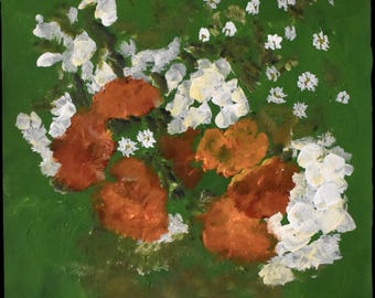 Market Blooms - Akryl na papierze Kwiat Malarstwo 9x12 cali