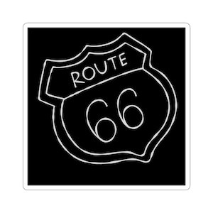 Vintage Route 66 Kiss-Cut Stickers, Retro Travel Decor, Adventure Laptop Stickers, Biker Gifts, Road Trip Accessories, Car Decals