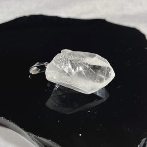 Rock crystal - Raw rock crystal pendant - quartz pendant - Silver Comet rock crystal pendant
