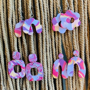 Polymer clay | earrings | marble design