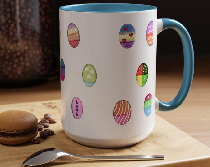 Colorful Easter Egg Pattern Mug | Accent Coffee Mug