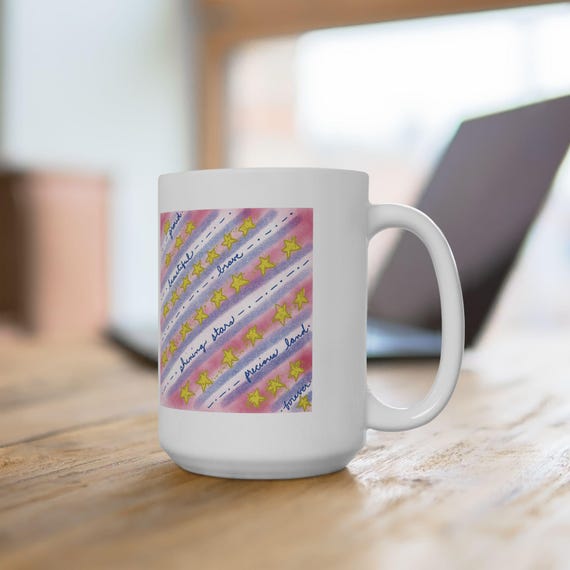 Pastel Starry Stripes Mug | Patriotic Stars