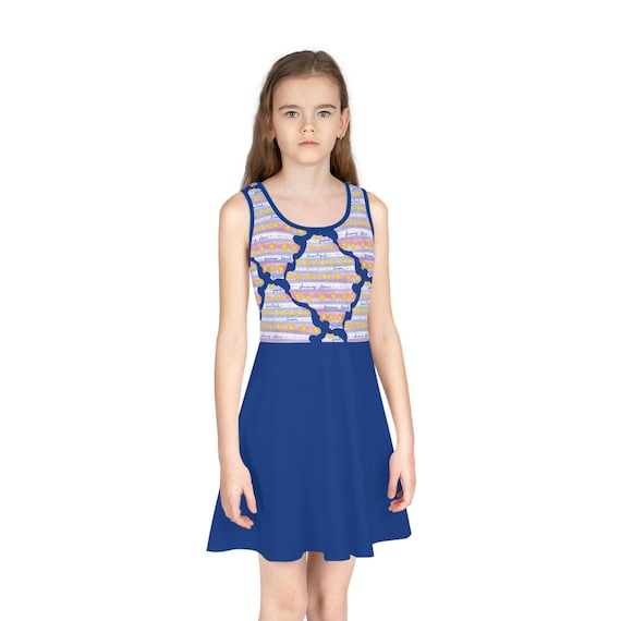 Patriotic Dress Girls' Sundress | Blue Country Love Dress