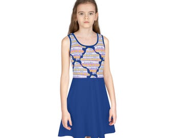 Patriotic Dress Girls' Sundress | Blue Country Love Dress